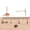 Brass Stud Earring Findings KK-K225-02A-RG-4