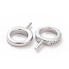 Anti-Tarnish Rhodium Plated 925 Sterling Silver Screw Eye Peg Bails STER-D035-42P-4