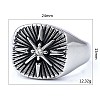 316 Stainless Steel with Cubic Zirconia Finger Rings for Men FS-WGEFB28-04-4