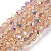 Electroplate Transparent Glass Beads Strands EGLA-A046-01B-22-1