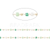 Faceted Cube Glass & Round Beaded Chains CHC-G018-03KCG-01-2