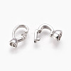 Brass Micro Pave Cubic Zirconia Fold Over Clasps KK-P164-08P-3