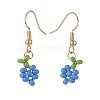 4 Pairs 4 Style Glass Seed Braided Flower Dangle Earrings EJEW-JE05022-5