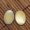 13x18mm Oval Tempered Glass Cabochons and Antique Bronze Brass Pendant Settings for Eiffel Tower Pendant Making DIY-X0089-NF-4
