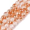 Electroplated Crackle Glass Beads Strands X-EGLA-N014-6mm-01-1