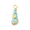 2Pcs Electroplated Natural Quartz Crystal Dyed Copper Wire Wrapped Pendants PALLOY-JF03166-01-3