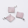 Natural Rose Quartz Pendants G-E442-02T-1