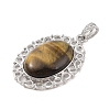 Natural Tiger Eye Pendants G-A226-03P-04-2
