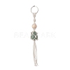 Cotton Thread Macrame Pouch Gemstone Tassel Keychain KEYC-JKC00469-2