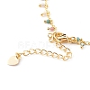 Natural Multicolor Tourmaline Charm Anklets AJEW-AN00399-3
