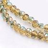 Faceted Rondelle Electroplate Glass Beads Strands X-EGLA-D020-4x3mm-48-3