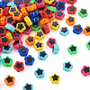  420Pcs 7 Colors Plating Opaque Acrylic Beads OACR-TA0001-14-10