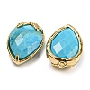 Natural Turquoise Faceted Pendants G-M431-06G-01-1-2