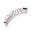 304 Stainless Steel Polymer Clay Rhinestone Curved Tube Links connectors STAS-E477-19D-3