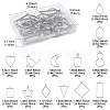 26Pcs 13 Styles Rack Plating Alloy Open Back Bezel Pendants FIND-FS0003-72-4