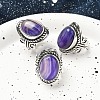 Natural Banded Agate Adjustable Rings RJEW-I108-01AS-16-1
