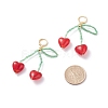 Cherry Dangle Hoop Earrings for Girl Women X1-EJEW-TA00024-3