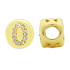 Brass Micro Pave Clear Cubic Zirconia Beads KK-T030-LA843-OX3-2
