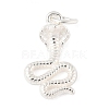 925 Sterling Silver Snake Pendants with Jump Rings STER-R013-12S-1