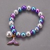 Plastic Imitation Pearl Stretch Bracelets and Necklace Jewelry Sets X-SJEW-JS01053-02-7