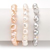 Natural Baroque Pearl Keshi Pearl Beaded Bracelets Sets BJEW-JB05326-4