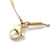201 Stainless Steel Double Layer Necklace with Round Ball Beaded for Women NJEW-D055-01G-3