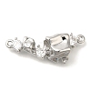 Brass Pave Clear Cubic Zirconia Connector Charms KK-K388-69P-1
