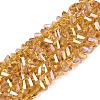 Electroplate Transparent Glass Beads Strands EGLA-Q139-01A-A04-1