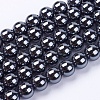 Non-Magnetic Synthetic Hematite Beads Strands G-H1623-8mm-2-1