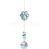 Glass Round Hanging Suncatcher AJEW-WH20130-15-1