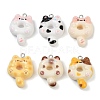 Cat Shape Donut Resin Pendants RESI-Z034-03P-1