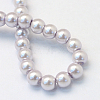 Baking Paint Pearlized Glass Pearl Round Bead Strands HY-Q003-10mm-25-4