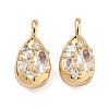 Brass Micro Pave Clear Cubic Zirconia Pendants KK-T080-23G-1