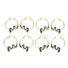 Brass Micro Pave Cubic Zirconia Hoop Earrings KK-R137-024-NF-1