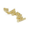 Rack Plating Brass Micro Pave Clear Cubic Zirconia Connector Charms ZIRC-F130-12G-3