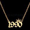 Crown Birth Year 201 Stainless Steel Pendant Necklaces for Women FS-WG4E8F2-11-1