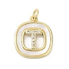 Rack Plating Brass Micro Pave Clear Cubic Zirconia Pendants KK-E102-33G-T-1