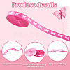 5Rolls 5 Styles Polyester Wave/Breast Cancer Awareness Ribbon Printed Ribbon OCOR-PH0004-22-4