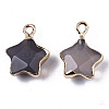 Natural Grey Agate Pendants G-N326-36C-2