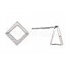 Rhodium Plated 925 Sterling Silver Stud Earring Findings STER-F048-28P-2