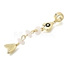 Brass Pave Cubic Zirconia Clear Cubic Zirconia & Natural White Jade & Enamel European Dangle Charms GG-CBA3401-01G-A05-2