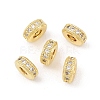 Brass Micro Pave Clear Cubic Zirconia Beads ZIRC-I038-31G-1