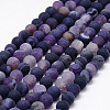 Frosted Natural Weathered Agate Beads Strands G-F374-8mm-01-1