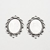 Oval Tibetan Style Alloy Cabochon Connector Settings PALLOY-K112-15AS-RS-1