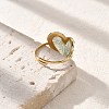 Heart Natural Green Aventurine Finger Rings STAS-Z112-10G-02-3
