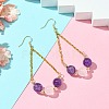 Natural Amethyst & Rose Quartz Dangle Earrings EJEW-JE05998-2
