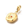 Flat Round 304 Stainless Steel Rhinestone Pendants Decoration STAS-R159-53G-03-2