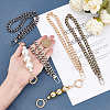 CHGCRAFT 2 Styles ABS Plastic Imitation Pearl Beads & Iron Curb Link Bag Chain Straps FIND-CA0002-65-4