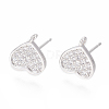 Brass Stud Earring Findings ZIRC-O034-20P-1