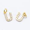 Brass Micro Pave Grade AAA Cubic Zirconia Charms ZIRC-P067-11G-U-NR-1